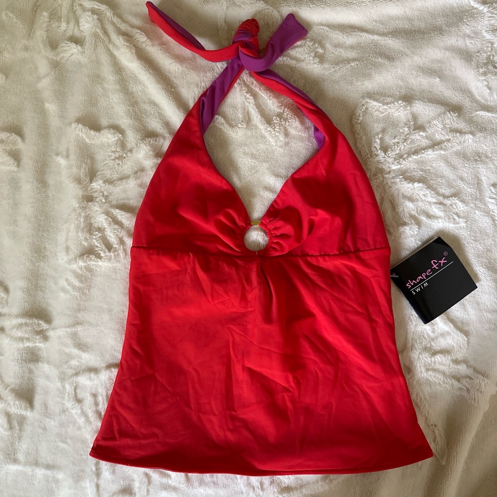 Y2K Orange and Purple Halter Swimsuit